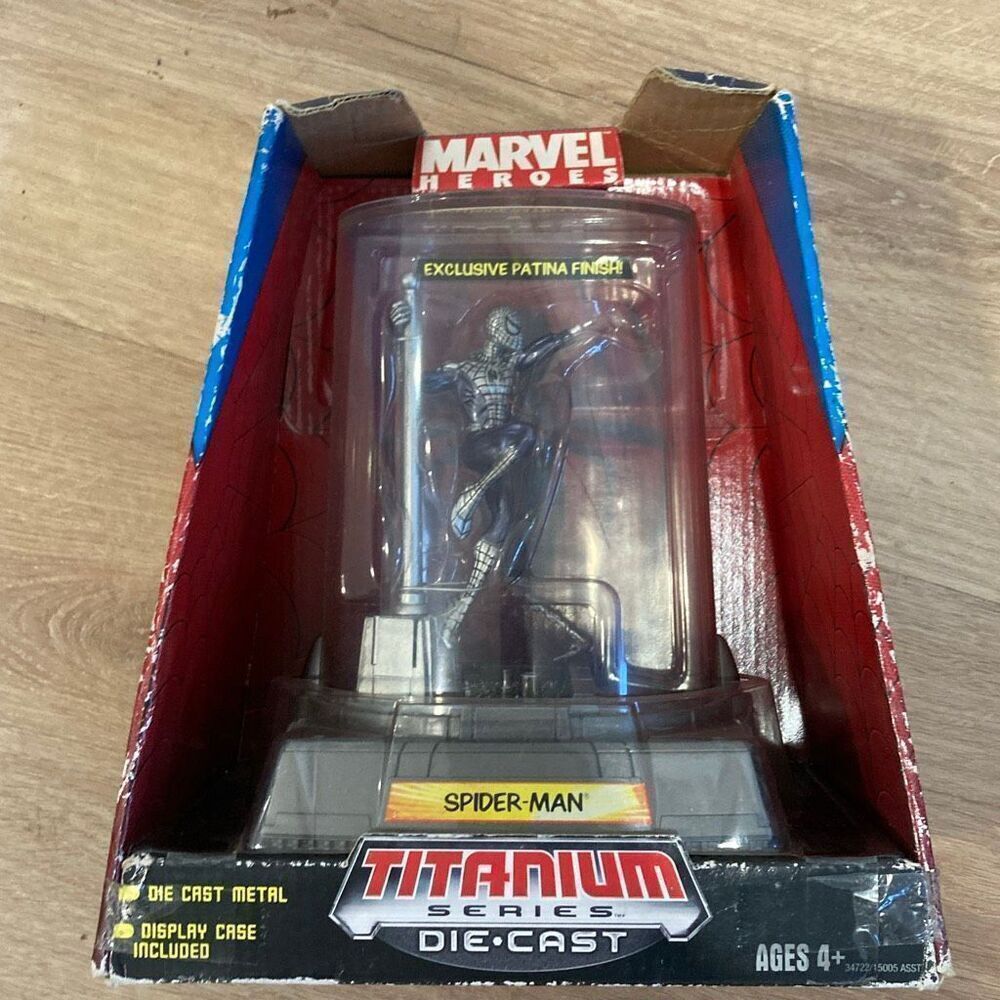 Marvel Spider-Man Titanium Series Die Cast Patina Figure BROKEN AS IS